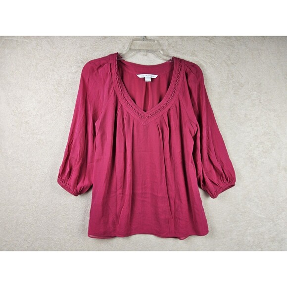 Diane Von Furstenberg Silk 3/4 Blouse Top Size S - Picture 1 of 5